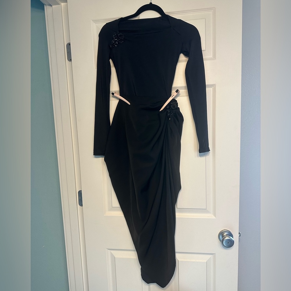 Jazz Dance costume. Black Balera Leo with SHEIN Skirt. Appliqués added. LC.